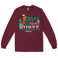 Burgundy afro  nurse dope black Long Sleeve Tee - AdoDesignShop
