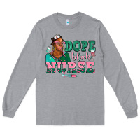 Heather Grey afro  nurse dope black Long Sleeve Tee - AdoDesignShop