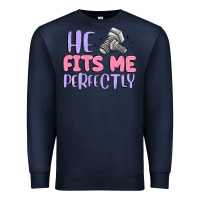 Navy he fits me perfectly Premium Sweatshirt - MaliasSmallBusiness