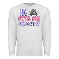 Oatmeal Heather he fits me perfectly Premium Sweatshirt - MaliasSmallBusiness