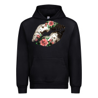Black Cowhide And Flowers Lips Urban Hoodie - Bettercallsaul