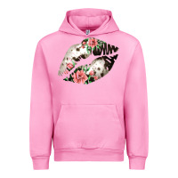 Fuchsia Pink Cowhide And Flowers Lips Urban Hoodie - Bettercallsaul