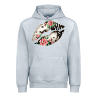 Heather Grey Cowhide And Flowers Lips Urban Hoodie - Bettercallsaul