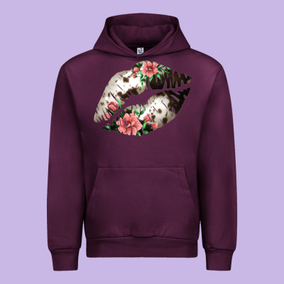 Cowhide And Flowers Lips Urban Hoodie Designed By Bettercallsaul