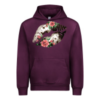 Mauve Wine Cowhide And Flowers Lips Urban Hoodie - Bettercallsaul