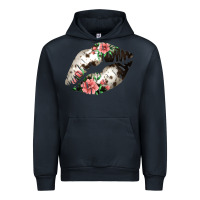 Navy Cowhide And Flowers Lips Urban Hoodie - Bettercallsaul
