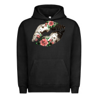Pigment Black Cowhide And Flowers Lips Urban Hoodie - Bettercallsaul