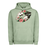Pigment Oil Green Cowhide And Flowers Lips Urban Hoodie - Bettercallsaul