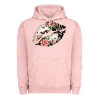 Pigment Salmon Cowhide And Flowers Lips Urban Hoodie - Bettercallsaul