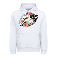 White Cowhide And Flowers Lips Urban Hoodie - Bettercallsaul