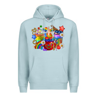 Blue Mist LGBTQ+ Pride Coffee Cups Premium Hoodie - BundleAndBundleShop