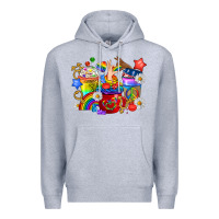 Heather Grey LGBTQ+ Pride Coffee Cups Premium Hoodie - BundleAndBundleShop