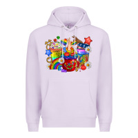 Lilac LGBTQ+ Pride Coffee Cups Premium Hoodie - BundleAndBundleShop