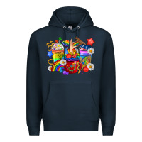 Navy LGBTQ+ Pride Coffee Cups Premium Hoodie - BundleAndBundleShop