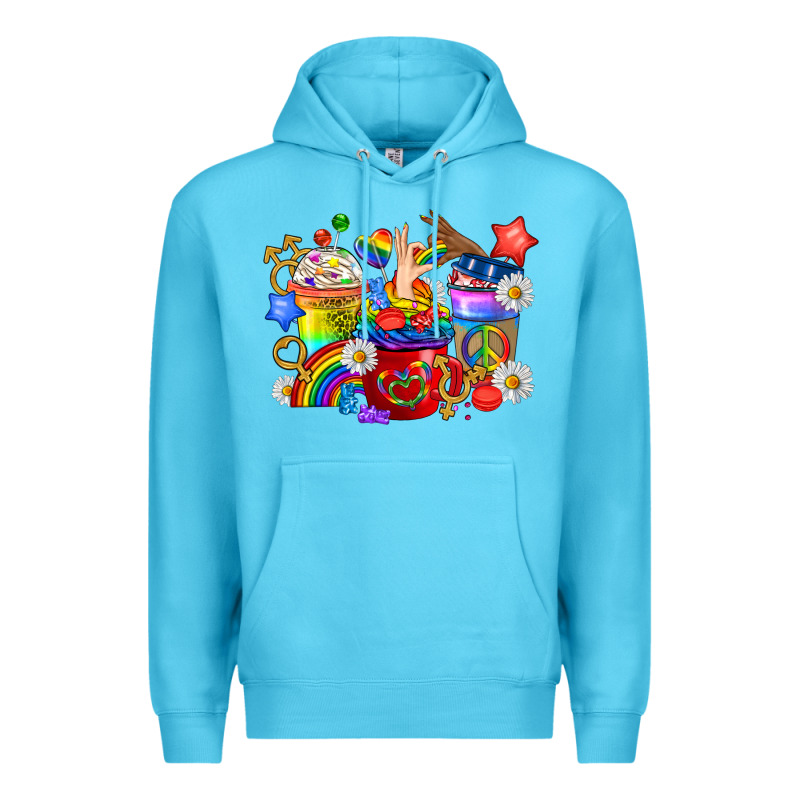 Lgbtq+ Pride Coffee Cups Premium Hoodie by BundleAndBundleShop | Teevron