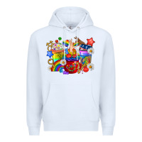 White LGBTQ+ Pride Coffee Cups Premium Hoodie - BundleAndBundleShop