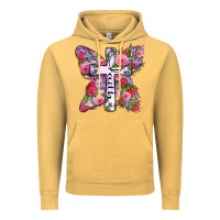 Vintage Mustard faith butterfly cross Vintage Hoodie - Zillion Design Studio