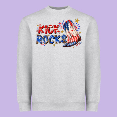 Heavyweight Sweatshirt kick rocks cowboy boots fourth of july