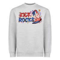 Heather Grey kick rocks cowboy boots fourth of july Heavyweight Sweatshirt - texasbilliewilder