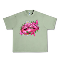 Oil Green Breast Cancer with Ribbon Pink Lips Urban Heavy Tee - texasbilliewilder