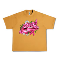 Peanut Butter Breast Cancer with Ribbon Pink Lips Urban Heavy Tee - texasbilliewilder