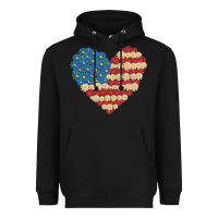 Black american heart flag Heavyweight Hoodie - MaliasSmallBusiness