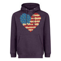 Plum american heart flag Heavyweight Hoodie - MaliasSmallBusiness