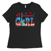 Black all american girl Ladies Tee - AdoDesignShop
