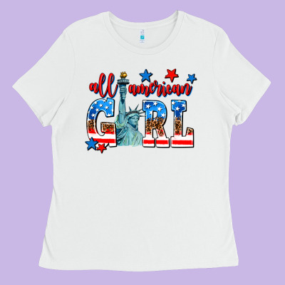 All American Girl Ladies Tee Designed By Adodesignshop