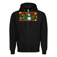 Black christmas tree with snowman Zipper Hoodie - AdoDesignShop