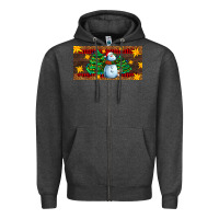Charcoal Heather christmas tree with snowman Zipper Hoodie - AdoDesignShop