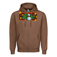Chestnut christmas tree with snowman Zipper Hoodie - AdoDesignShop