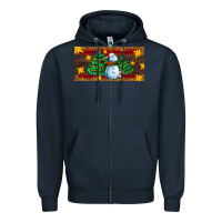 Navy christmas tree with snowman Zipper Hoodie - AdoDesignShop