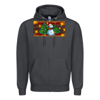 Smoke christmas tree with snowman Zipper Hoodie - AdoDesignShop