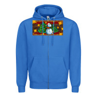 Christmas Tree With Snowman Zipper Hoodie | Teevron