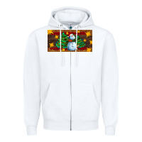 White christmas tree with snowman Zipper Hoodie - AdoDesignShop
