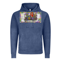 Mardi Gras Truck And Fleur De Lis Crawfish Vintage Hoodie | Teevron