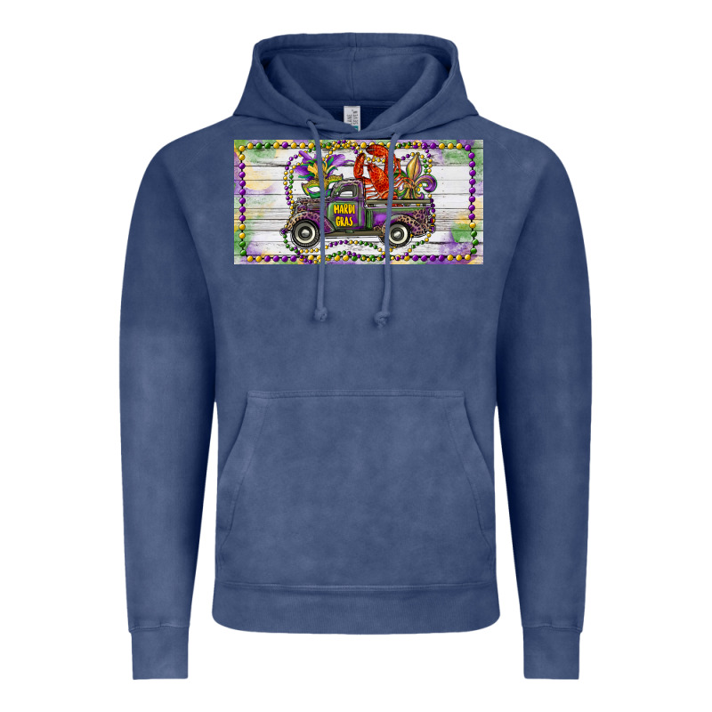 Mardi Gras Truck And Fleur De Lis Crawfish Vintage Hoodie by RanaPortraitStore | Teevron