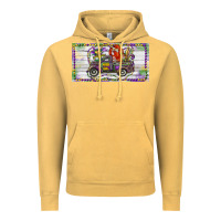 Vintage Mustard Mardi Gras Truck And Fleur De Lis Crawfish Vintage Hoodie - RanaPortraitStore