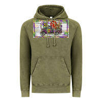 Vintage Olive Mardi Gras Truck And Fleur De Lis Crawfish Vintage Hoodie - RanaPortraitStore