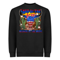 Black land of the free because of the brave Heavyweight Sweatshirt - texasbilliewilder