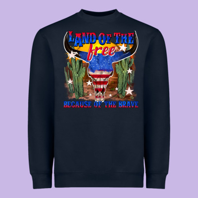 Heavyweight Sweatshirt land of the free because of the brave