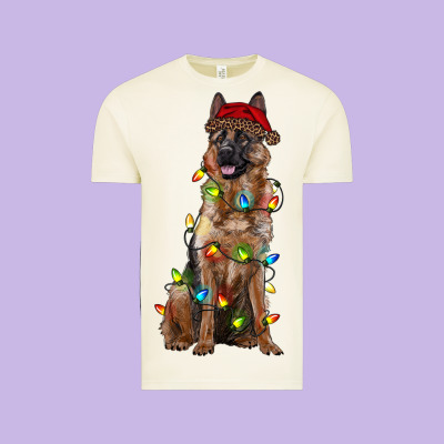 Christmas German Shepherd Vintage Tee Designed By Ranaportraitstore