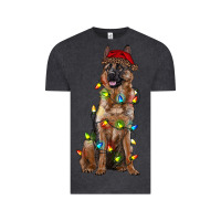 Vintage Black christmas german shepherd Vintage Tee - RanaPortraitStore