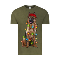 Vintage Olive christmas german shepherd Vintage Tee - RanaPortraitStore