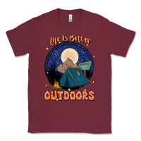 Burgundy life is better outdoors Classic Tee - JahusDesignShop