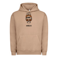 Pigment Burro Brown Glitter, Western Vintage Patterned Mom Skull Urban Hoodie - Bettercallsaul
