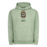 Pigment Oil Green Brown Glitter, Western Vintage Patterned Mom Skull Urban Hoodie - Bettercallsaul