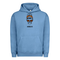 Pigment Pebble Blue Brown Glitter, Western Vintage Patterned Mom Skull Urban Hoodie - Bettercallsaul