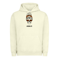 Pigment Pistachio Brown Glitter, Western Vintage Patterned Mom Skull Urban Hoodie - Bettercallsaul